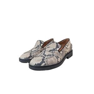 Sarto Franco Sarto Snakeskin Leather Loafers Size 8 Chunky Lug Slip On Flats